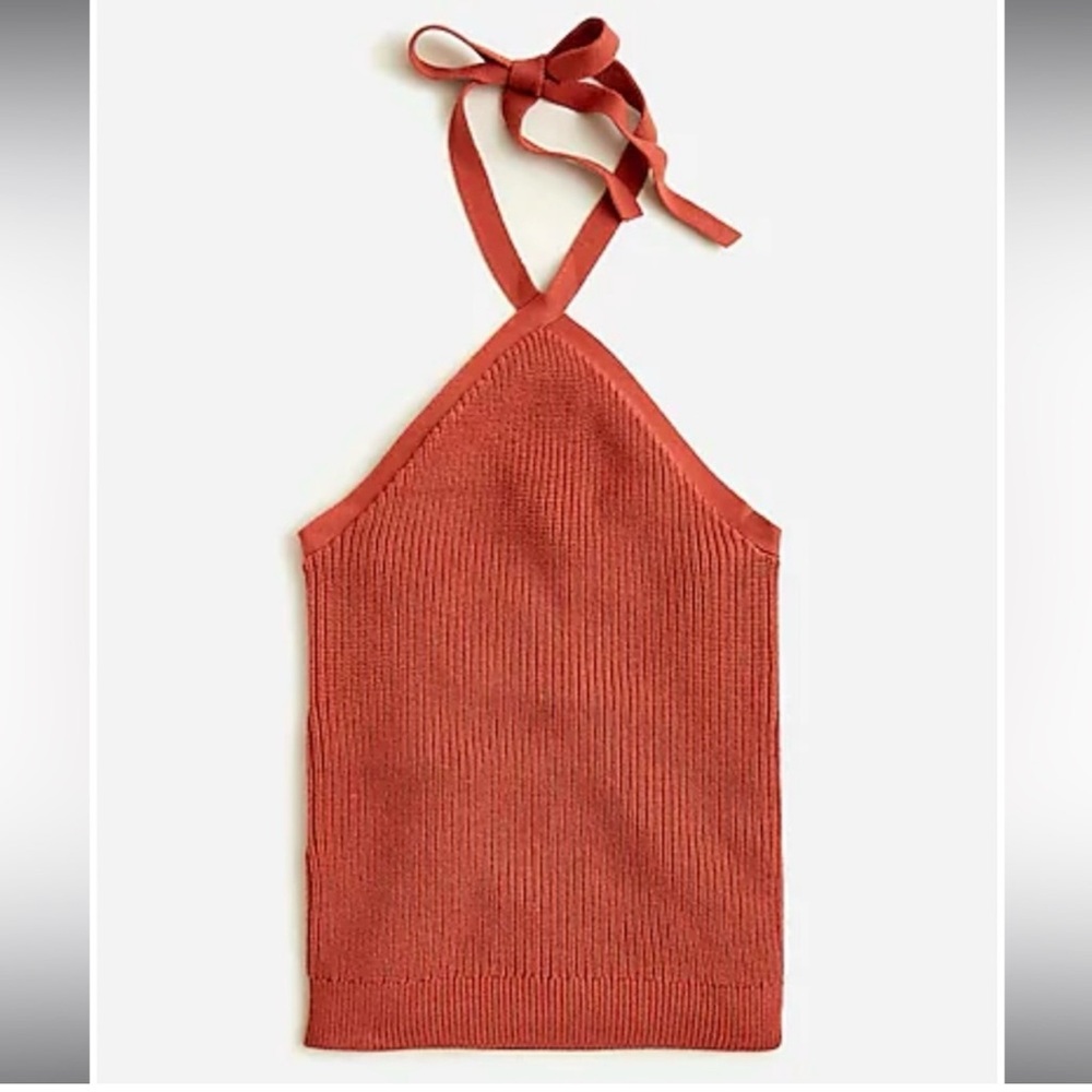 J Crew Cotton-Blend Halter Sweater-Tank